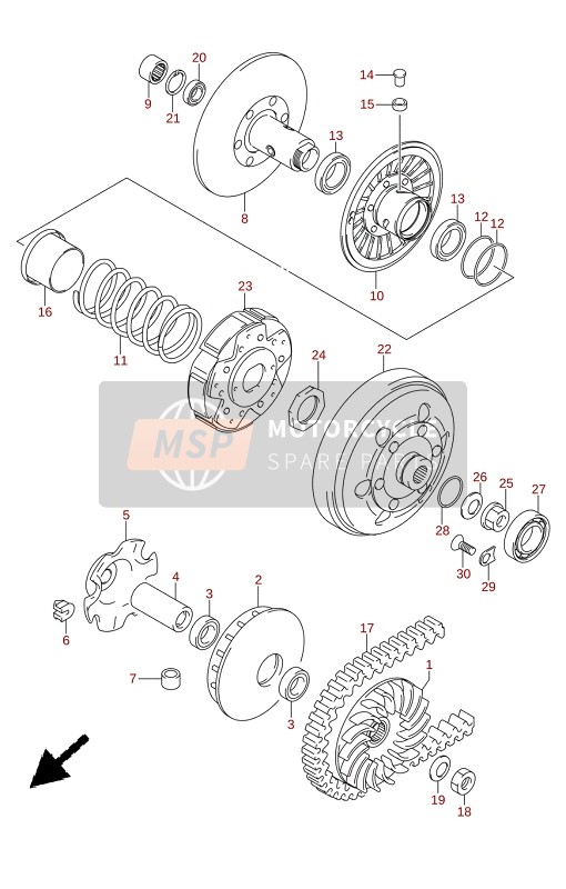 2121415F01, Bearing,Fixed Driven Rh, Suzuki, 2